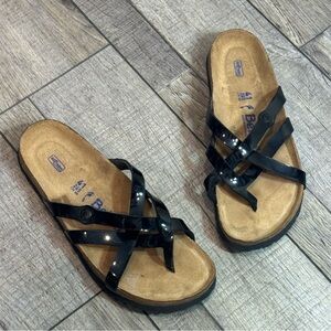 Birkenstock Betula Vinja Black Patent Soft Bed Sandals - 41